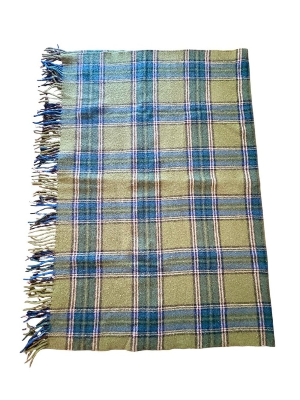Pendleton Woolen Mills Tartan Plaid Virgin Wool Throw With Fringe 65 x 50